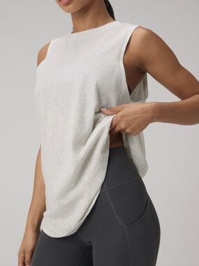 Fabletics Light Gray Muscle Tank - Sleeveless Women's Top Small